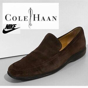 Cole Haan Brown Suede Loafers Size 12 Nike Air Comfort Sole Slip-On Shoes